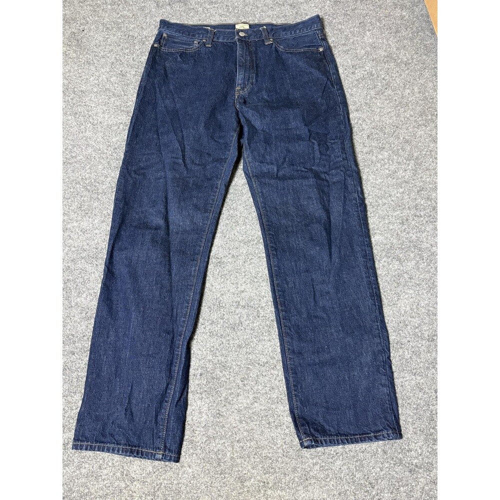 J.CREW Jeans Mens 34x34 Blue Classic Relaxed Straight Dark Wash Denim Casual